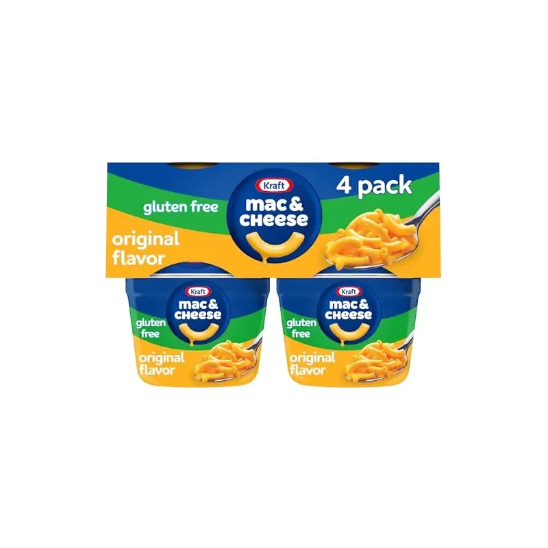 Kraft Gluten Free Original Mac & Cheese Macaroni and Cheese Dinner, 4 ct Pack, 1.9 oz Cups