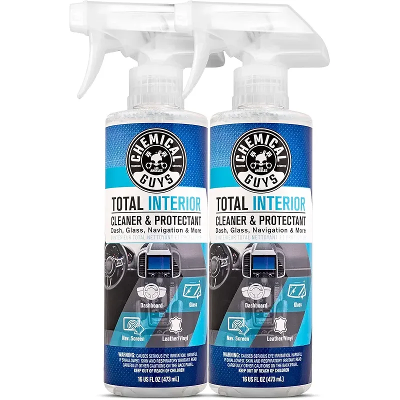 Chemical Guys Total Interior Cleaner and Protectant - Safe for Cars, Trucks, SUVs, Jeeps, Motorcycles, RVs, and More, 16 fl oz (2-Pack)