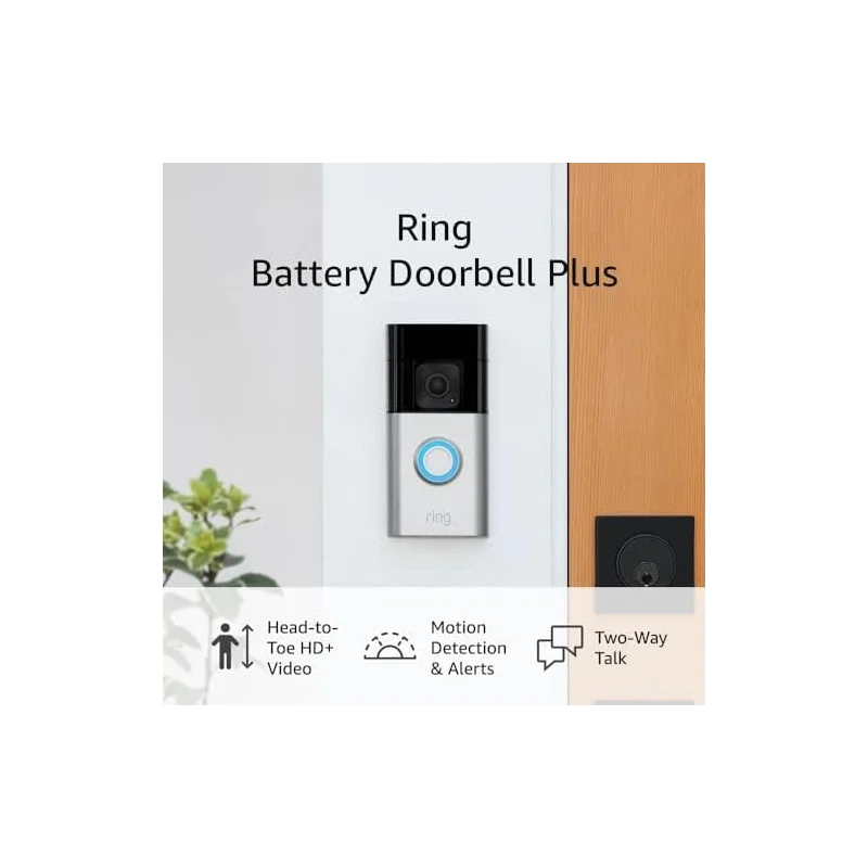 Ring Battery Doorbell Plus | Head-to-Toe HD+ Video, motion detection & alerts, and Two-Way Talk