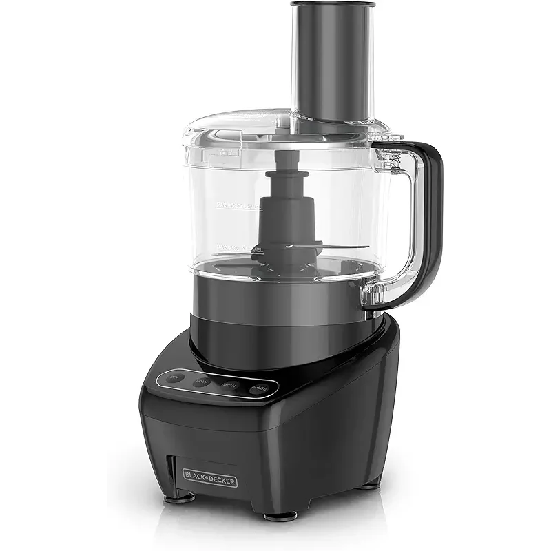 BLACK+DECKER Food Processor and Vegetable Chopper, Stainless Steel Blade, 8-Cup Capacity, 450W Power with Attachments to Shred, Slice, Mince, Grind, and Puree