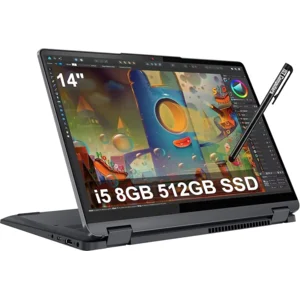 Lenovo IdeaPad Flex 5i 2-in-1 Laptop (14" FHD+ Touchscreen, Intel Core i5-1235U, 8GB RAM, 512GB SSD) Convertible, Fingerprint, Backlit, 1080p Webcam, 9-Hr Battery Life, IST Pen, Win 11 Home S Mode