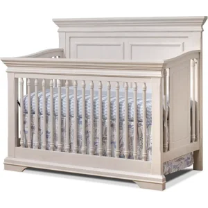 Sorelle Furniture Portofino Crib,Classic 4-In-1 Convertible Crib,Brushed Ivory Crib Made of Wood,Non-Toxic Finish, Wooden Baby Bed,Toddler Bed,Child’s Daybed and Full-Size Bed-Ivory