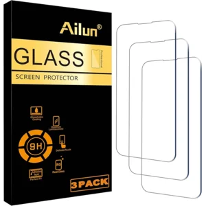 Ailun Screen Protector for iPhone 14 / iPhone 14 Pro [6.1 Inch] Display 3 Pack Tempered Glass, Sensor Protection, Dynamic Island Compatible, Case Friendly
