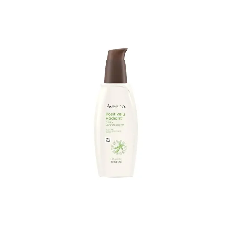 Aveeno Positively Radiant Face Moisturizer with SPF 30 Sunscreen, Hydrating Facial Moisturizer with Soy Extract to Visibly Improve Skin Tone and Texture, Hypoallergenic Formula, Oil-Free, 2.3 FL OZ