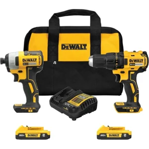 DEWALT 20V MAX Cordless Drill and Impact Driver, Power Drill Brushless 2-Tool Power Tool Combo Kit, Includes 2 Batteries, Charger and Bag (DCK277D2)