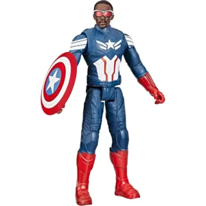 Marvel Studios Captain America Brave New World, Titan Hero Series, 12-Inch Captain America Action Figure, Super Hero Toys for Kids 4 and Up