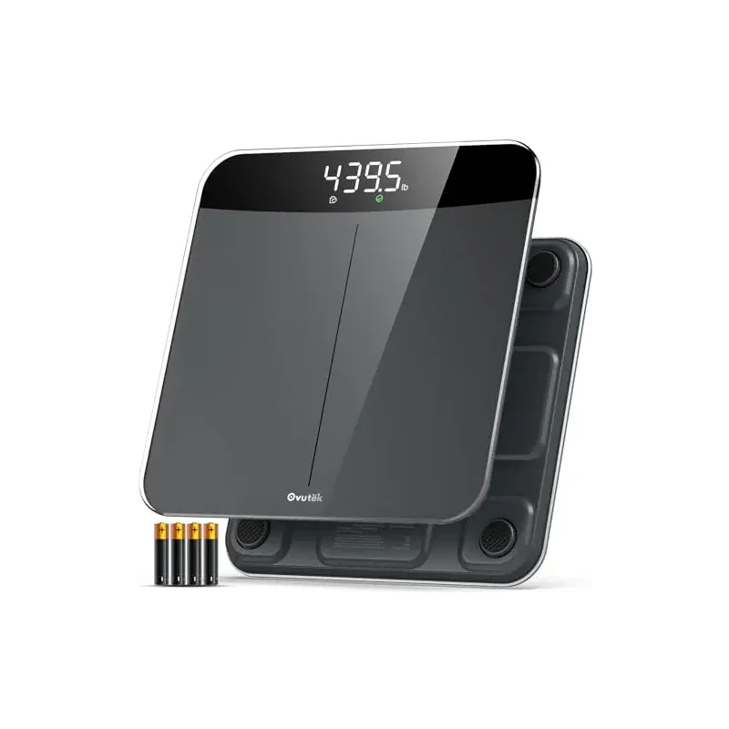 Ovutek Bathroom Scales Digital Weight, Topnotch Quality 450lb Weight Scale, Most Accurate to 0.05lb, Automatic Weighing Scale for Body Weight, Baby, Pet, Larger LED, Sturdy and Durable Base Machine