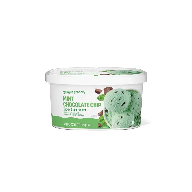 Amazon Grocery, Mint Chocolate Chip Ice Cream, 48 Fl Oz (Previously Amazon Fresh, Packaging May Vary)