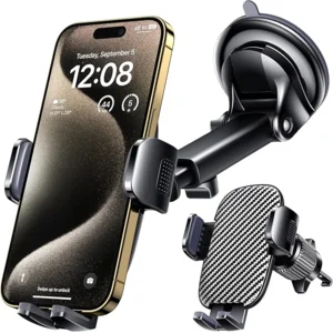 Qifutan Car Phone Holder Mount Phone Mount for Car Windshield Dashboard Air Vent Universal Hands Free Automobile Cell Phone Holder Fit for iPhone Smartphone Camera Mounts