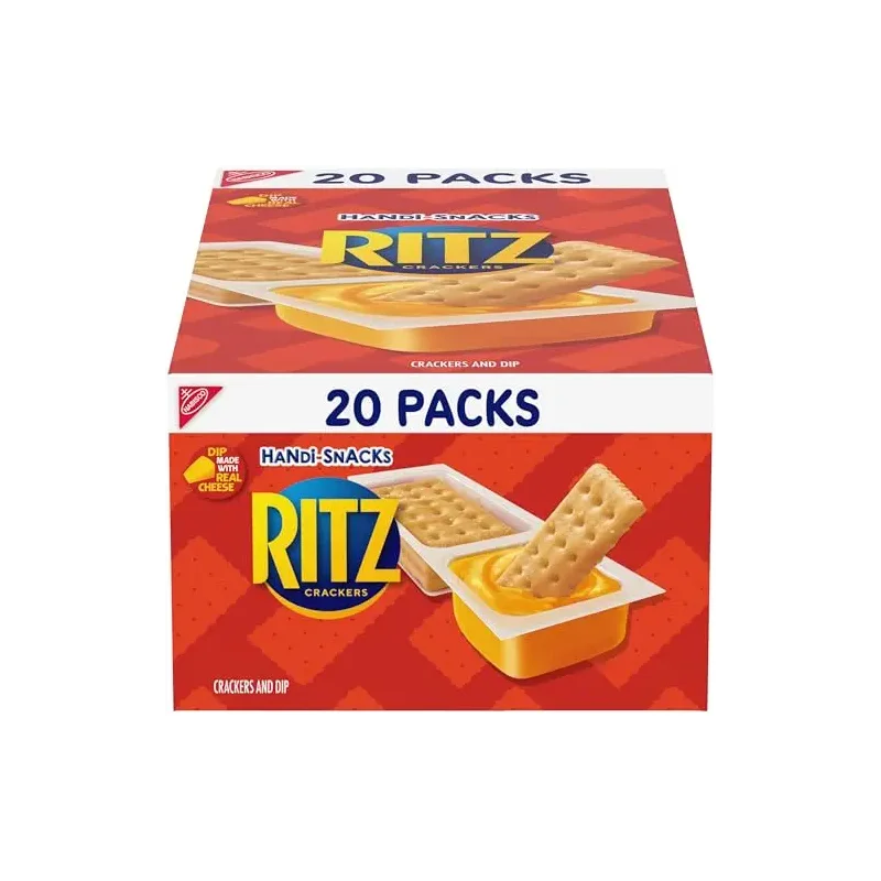 Handi-Snacks RITZ Crackers 'N Cheesy Dip Snack Packs, School Snacks, 20 Snack Packs