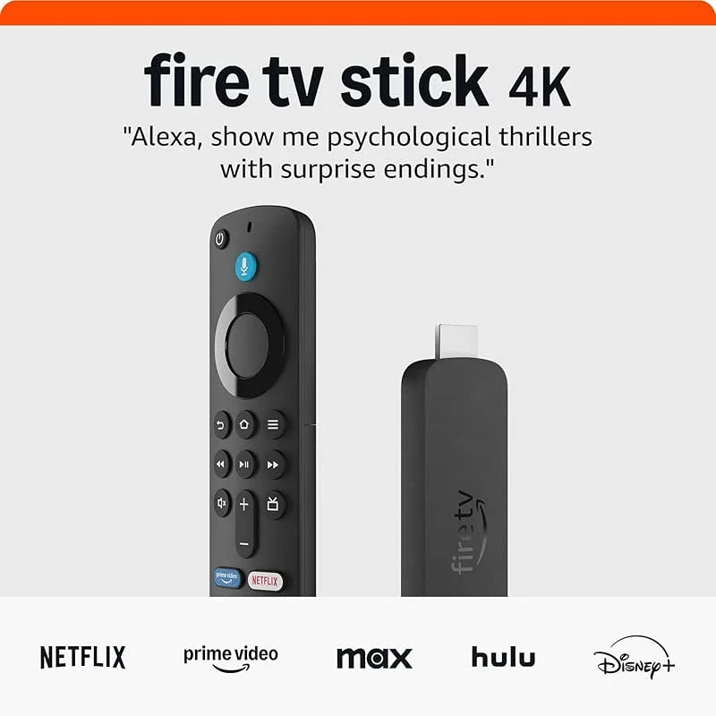Amazon Fire TV Stick 4K (newest model) with AI-powered Fire TV Search, Wi-Fi 6, stream over 1.8 million movies and shows, free & live TV
