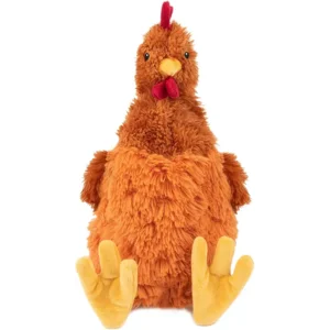 Best Pet Supplies Interactive Squeaky Dog Chew Toy, Ideal Dog Toys for Chewers, Small, Medium & Large Dogs, and Fetch Lovers - Crinkle Chicken (Brown), Large