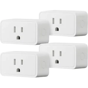 Amazon Basics Smart Plug, Works with Alexa Only, 2.4 GHz Wi-Fi, No Hub Required, 4-Pack, White