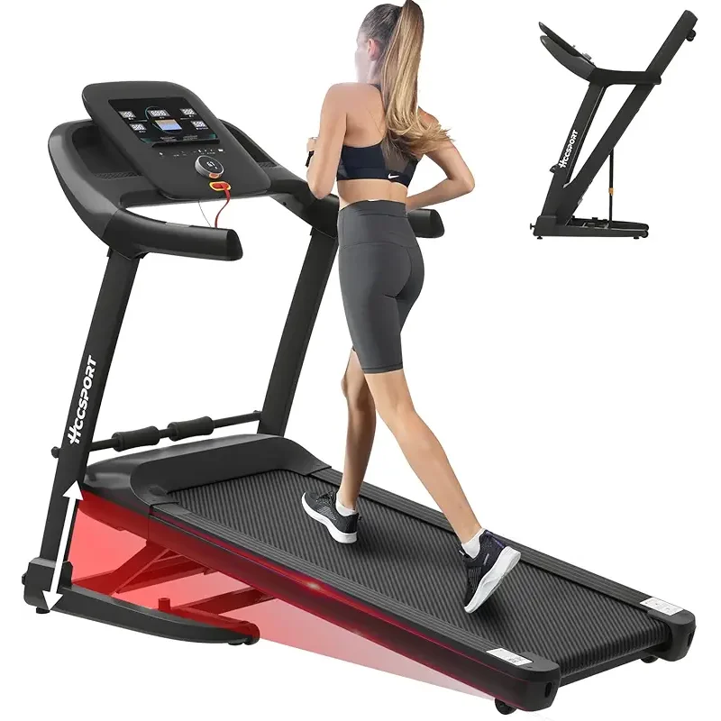 Treadmill with Incline, 3 in 1 Under Desk Treadmill Walking Pad with Removable Desk Workstation 3.5HP Foldable Compact Walking Treadmills for Home Small Office with Wristband Remote Control