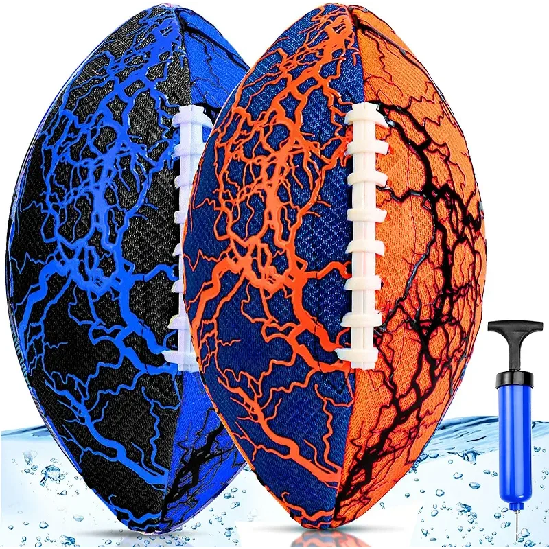 Jasonwell Pool Beach Water Football - 2Pack Strong Grip Waterproof Football for All-Weather Play Pool Toys Beach Games Outdoor Sports Toy Christmas Birthday Gifts for Kids Boys Teens Adults