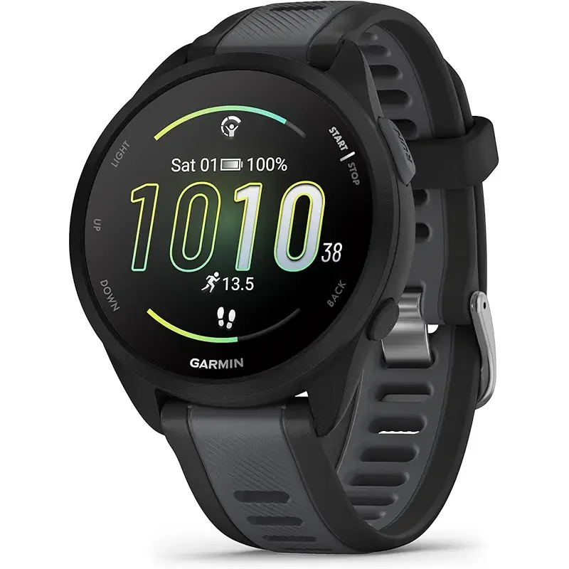 Garmin Forerunner 165, Running Smartwatch, Colorful AMOLED Display, Training Metrics and Recovery Insights, Black