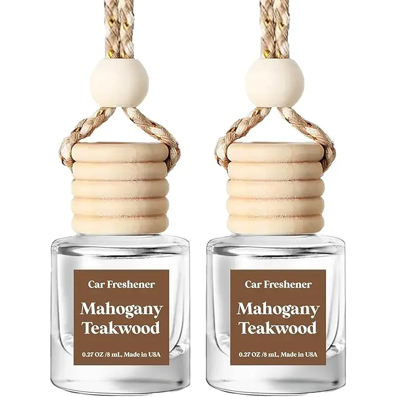 C Classy Car Air Freshener Hanging 2 Pack, Mahogany Teakwood Essential Oil Diffuser for C ar, Cute Air Fresheners, Long-Lasting Fragrance, Car Air Fresheners for Women & Men Gift, Made in USA