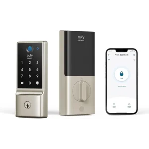 eufy Security Smart Lock C220, Fingerprint Keyless Entry Door Lock, Built-in Wi-Fi, App Remote Control, Front Door Smart Deadbolt, IP53 Waterproof, 8-Months Battery, Nickel