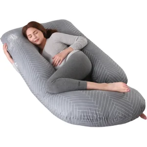 ALLOPERA Pregnancy Pillow, Full Body Maternity Pillow 57 inch, with Removable Washable Cover - Sleep Support for Legs, Back, Neck, Shoulder, HIPS, Belly for Pregnent Women, 100% Cotton