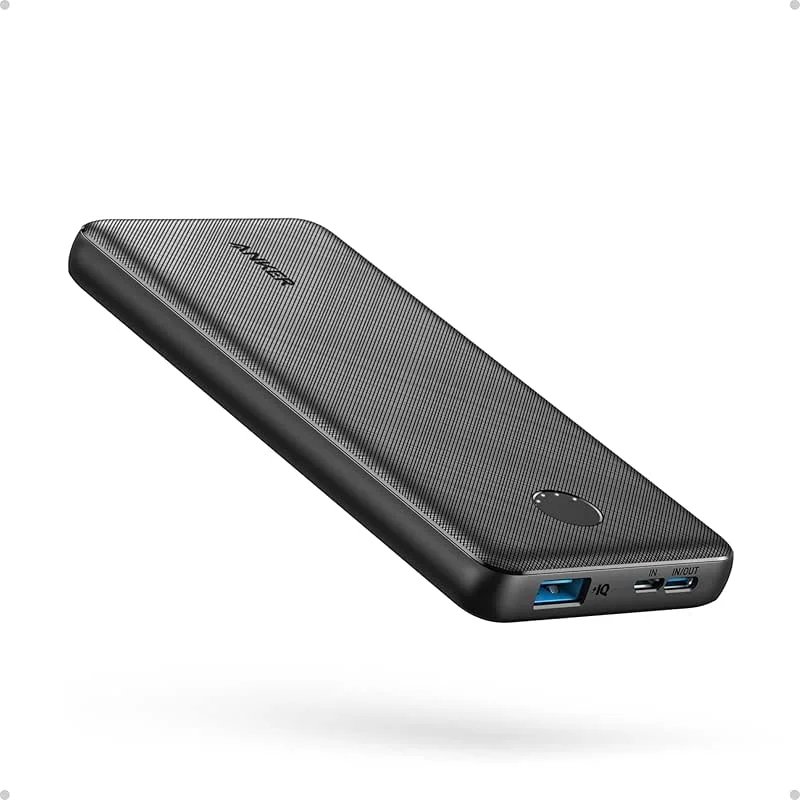 Anker Power Bank(PowerCore 10K), Compact Travel-Ready 10,000mAh Battery Pack with PowerIQ Charging Technology, 5V/3A High-Speed Charging for iPhone, iPad,and More(USB-C Input and Output(Black), 1pack)