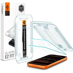 Spigen AluminaCore Tempered Glass Screen Protector [Glas.tR EZ Fit] designed for iPhone 17 Pro Max | iPhone 16 Pro Max [2 Pack] 9H+ Hardness, Aluminum-Enhanced Durability