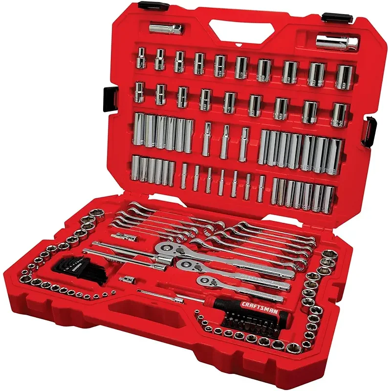 CRAFTSMAN Socket Set, 159 Piece Socket Wrench Set Mechanics Tools 1/4-in., 3/8-in., and 1/2-in(, 6 Point and 12 Point (CMMT12125)