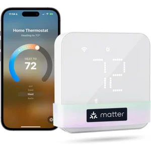 meross Smart Thermostat for Home, WiFi Thermostat Works with Matter, Alexa, Apple Home, Google Assistant, App & Voice Control, 7x24h Scheduling, Energy Saving, C-Wire Required
