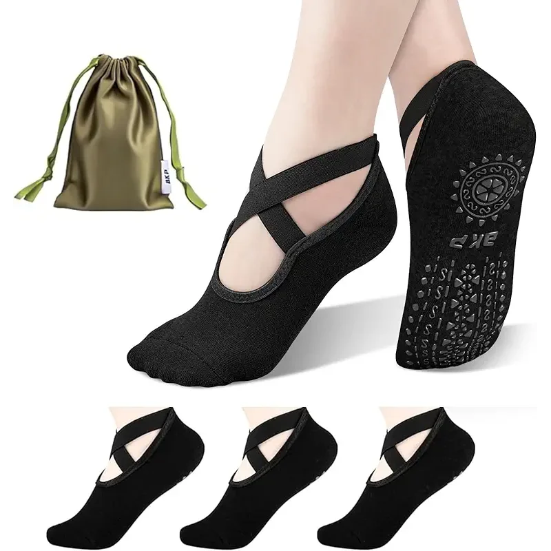 BKP Yoga Socks for Women,Pilates Socks Non Slip Grip Socks Suitable for Ballet,Plasticity,Dance,Home,Training