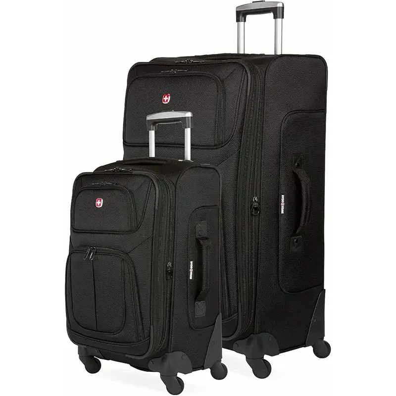SwissGear Sion Softside Expandable Luggage, Black, 2-Piece Set (21/29)