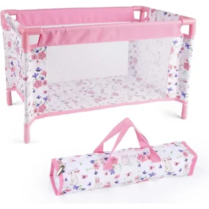 Reborn Baby Dolls Crib, Babys Doll Bed for 18 Inch Baby Dolls, Removable Babys Doll Playpen Toy Crib, Reborn Baby Doll Accessories with Storage Bag, Pack n Play Toy Gift for Kids