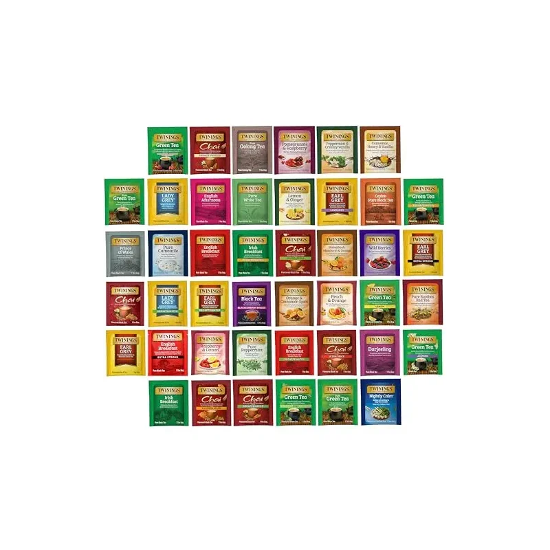 Twinings Tea Bag Sampler Assortment, Variety Pack (44 Count), 44 Unique Flavors for Tea Lovers: Women, Men, Couples, Family, Friends, Coworkers