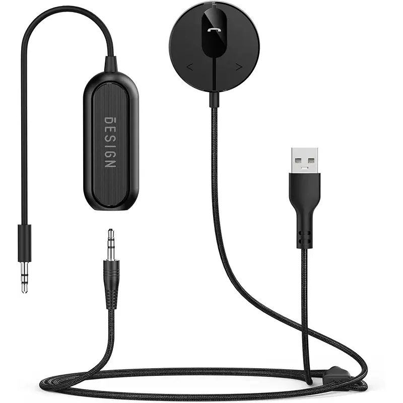 BESIGN BK01 Bluetooth Car Kit, Wireless Aux Receiver for Handsfree Calls and Music Streaming with Ground Loop Noise Filter for Car with Aux Port