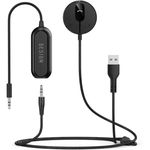 BESIGN BK01 Bluetooth Car Kit, Wireless Aux Receiver for Handsfree Calls and Music Streaming with Ground Loop Noise Filter for Car with Aux Port