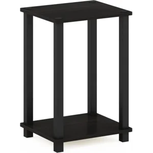 Furinno Simplistic Night Stand, 2-Tier Compact Nightstand with Open Shelf, Toolless Small Bedside Table, End Table, Side Table, for Bedroom, Living Room, Black Espresso