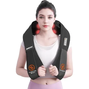 AMZPONY® Cordless Neck Massager for Pain Relief Deep Tissue, Rechargeable Shiatsu Neck and Back Massager with Heat Kneading Shoulder Massage for Body Muscle Pain Relief,Gifts for Dad Mom Friends