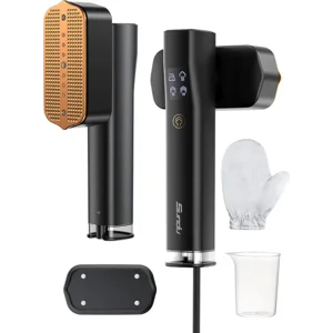 Steamer for Clothes, Sundu Portable 2-in-1 Steamer & Iron, 15s Fast Heat-up, 100ml Water Tank, Ironing Gloves, 20 Min Continuous Steam, Wrinkle Remover for Garment, Travel & Home Use (Gray)