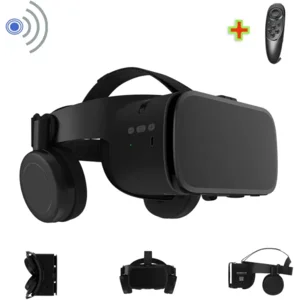 VR Headset for iPhone & Android Phones with Wireless Headphones, Virtual Reality Goggles Set for 4.5"-6.5" Phones，3D VR Glasses for IMAX Movies &VR Games