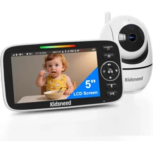 Baby Monitor with Camera and Audio – 720P Baby Camera No WiFi, 5 inch Screen,48 Hours Battery Life, Night Vision, Remote Pan& Tilt& Zoom，Two-Way Talk, Lullabies, Thermal Monitor, 1000ft Range