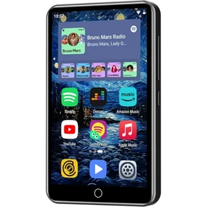 80GB MP3 Player with Bluetooth and WiFi, ZAQE 4" HD Full Touch Screen MP3 Player with Spotify, Amazon Music,YouTube,Pandora,Libby,Android MP4 Music Player for Kids (Black)