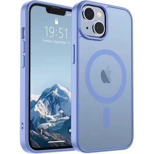 SUPFINE Magnetic for iPhone 14 Case & iPhone 13 Case (Compatible with MagSafe)(Military Grade Drop Protection) Slim Translucent Matte Shockproof Phone Cover,Blue Purple