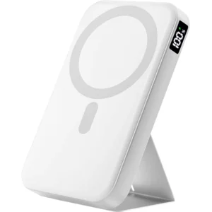 Magnetic Portable Charger, 10000mAh Power Bank with Leather Foldable Stand - Travel Essentials, USB-C 20W Fast Charging for Magsafe Battery Pack, Compatible with iPhone 17/16/15/14/13 Series