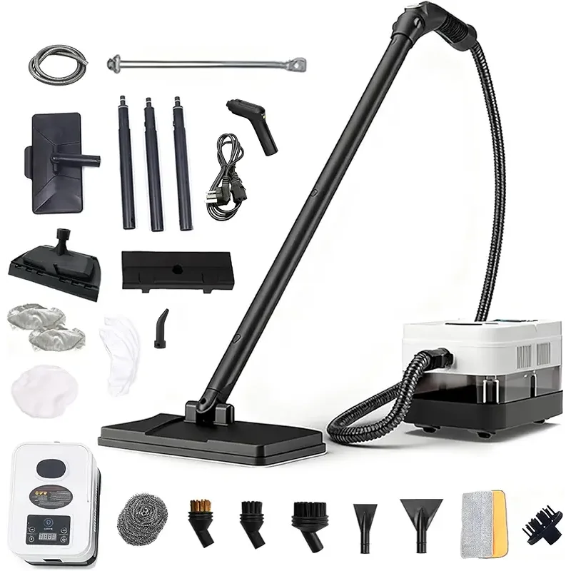 12 合 1 蒸汽拖把,蒸汽清潔器,附 21 個附件,可拆卸手持式蒸汽鍋,1200 毫升水箱和 15 秒快速加熱,蒸汽拖把,適用於地板清潔,家用,瓷磚和灌漿和牆壁和汽車的多功能蒸鍋