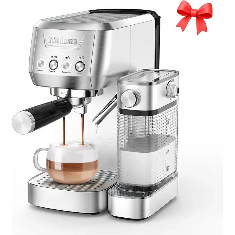 MAttinata CM1632 Cappuccino Coffee Machine 20 Bar, Professional Espresso Machines for Home with Automatic Milk Frothering System, Barista Compact Latte Maker for Coffee Lovers, Stainless Steel