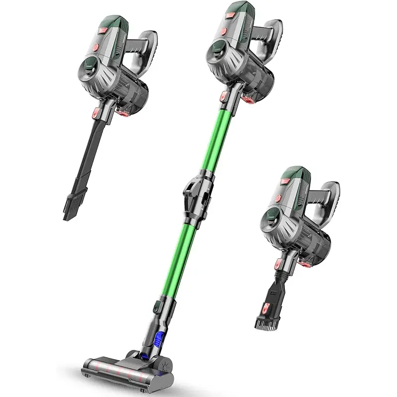 Cordless Vacuum Cleaner, Upgraded 150W 15KPA 70 Minute Cane and Bend Vacuum Cleaner, Powerful Suction, Rechargeable, Lightweight, for Home/Pet Hair/Carpet/Floors