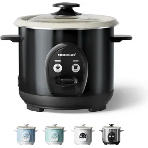 3-Cup Uncooked Rice Cooker Small & Food Steamer - Ceramic Coating Non-Toxic Inner Pot, One-Touch Multifunction for Rice/Sauté/Yogurt, Dishwasher Safe, 1-3 People Size, Black