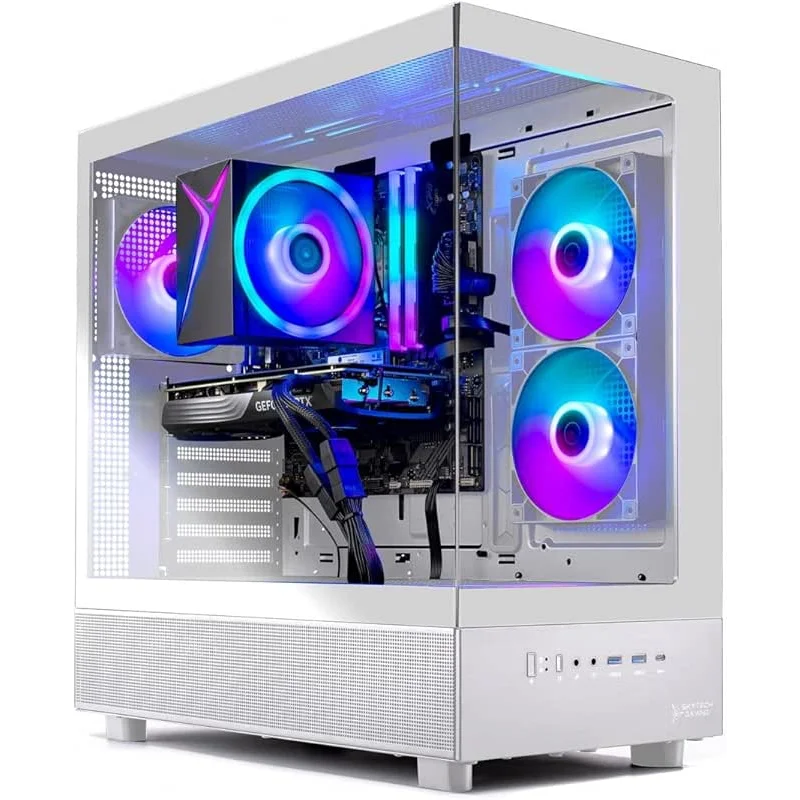 Skytech Gaming Azure 3 Gaming PC, Intel i5 14400F 2.5GHz, NVIDIA RTX 5050 8GB, 1TB NVMe SSD, 16GB DDR5 RAM 6000, 650W Gold PSU, Wi-Fi, Win 11, Desktop