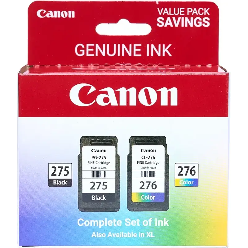 Canon PG-275 / CL-276 Genuine Ink Value Pack (2 Cartridges), Compatible with TS3520/3522/4722/3720/3722, TR4720