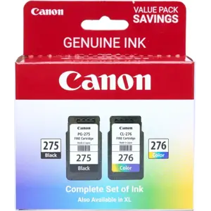 Canon PG-275 / CL-276 Genuine Ink Value Pack (2 Cartridges), Compatible with TS3520/3522/4722/3720/3722, TR4720