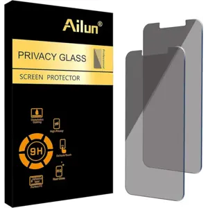 Ailun Privacy Screen Protector for iPhone 17e / iPhone 16e / iPhone 14 / iPhone 13 / iPhone 13 Pro [6.1 Inch] 2 Pack Anti Spy Private Tempered Glass Case Friendly [Not for iPhone 16 6.1 Inch]