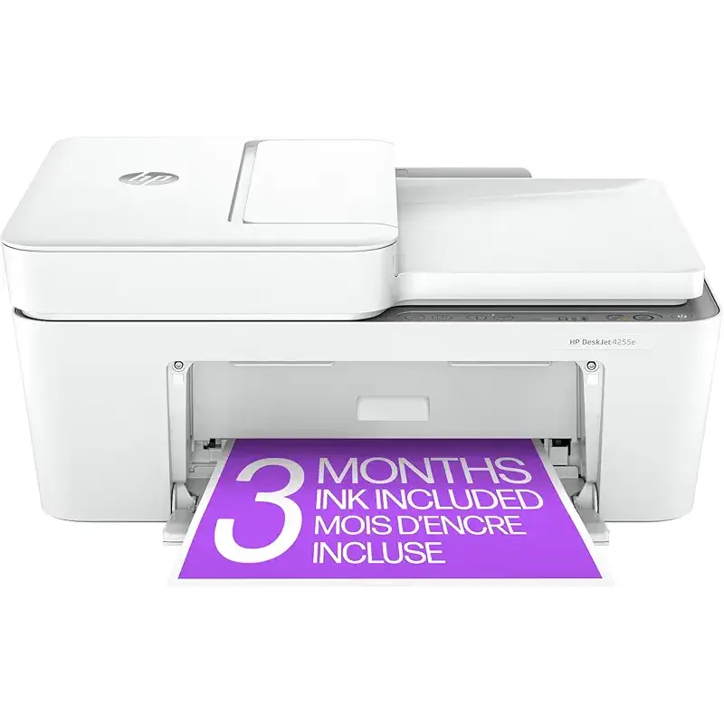 HP DeskJet 4255e Wireless All-in-One Color Inkjet Printer, Scanner, Copier, Best-for-home, 3 month Instant Ink trial included. This printer is only 2.4 ghz capable. AI-enabled (588S6A)